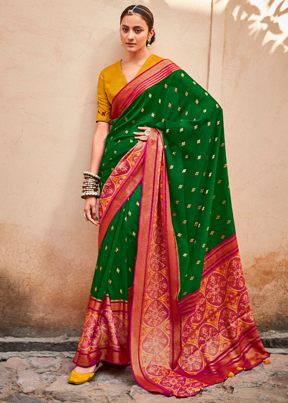 Elegant and Graceful Green Soft Silk Saree with Embroidered Blouse