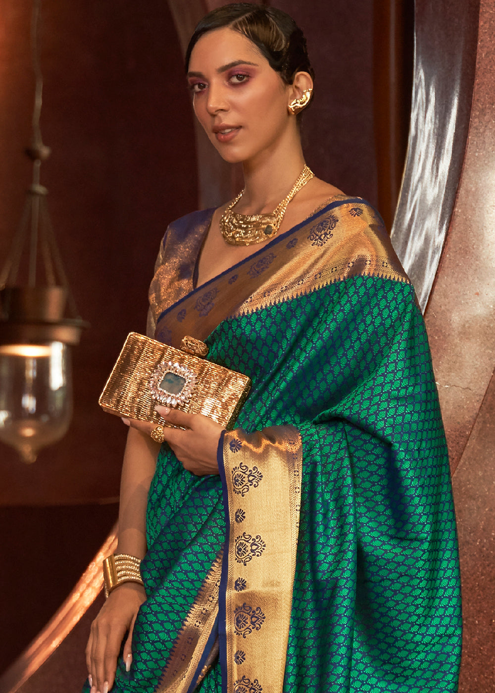 Enchanting Green Handloom Banarasi Silk Saree