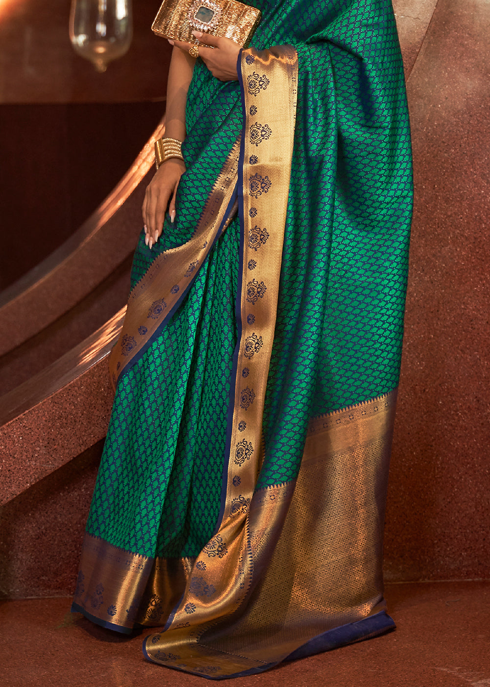 Enchanting Green Handloom Banarasi Silk Saree
