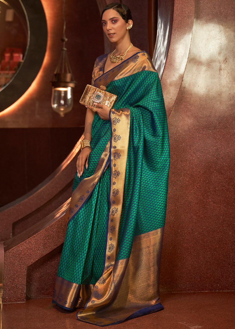 Enchanting Green Handloom Banarasi Silk Saree