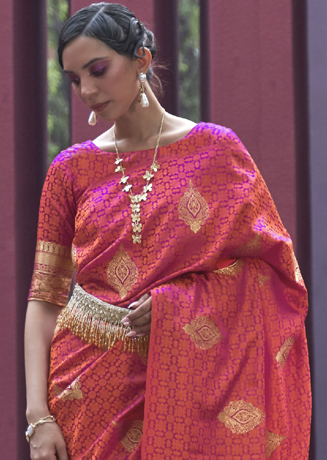 Red Banarasi Woven Satin Silk Saree - A Stunning Masterpiece