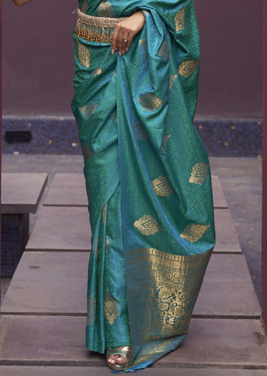 Royal Blue Banarasi Woven Satin Silk Saree - A Timeless Classic