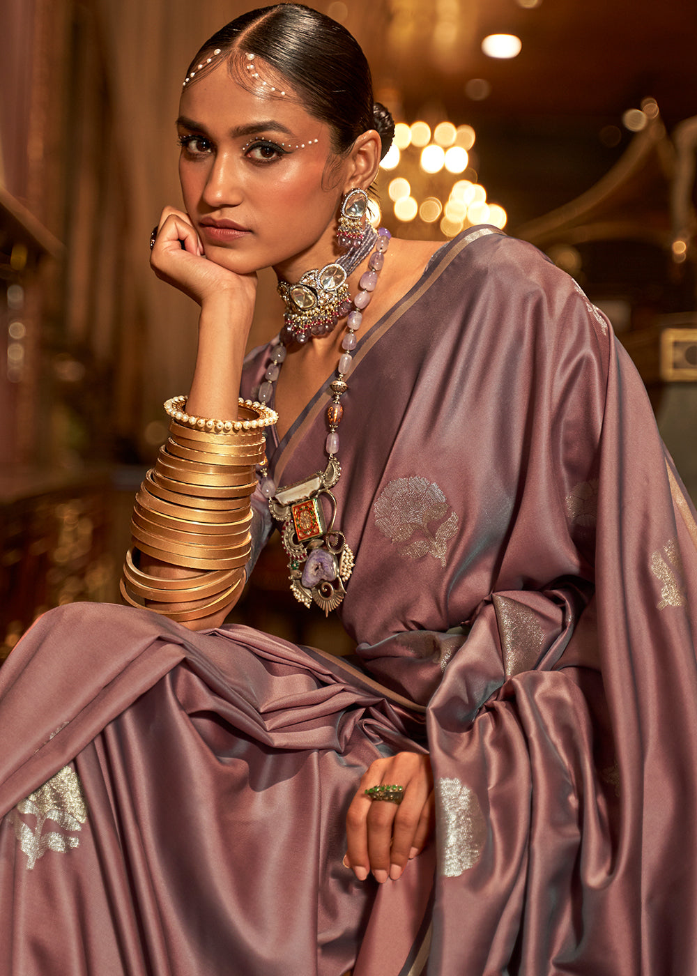 the Beauty of Woven Banarasi Satin Silk Sarees