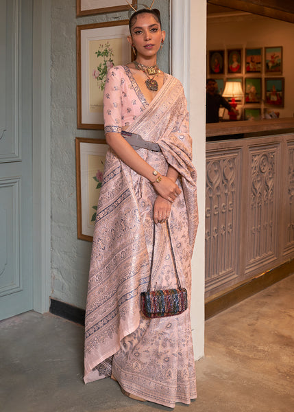 Graceful and Chic The Light Pink Cotton Silk Saree