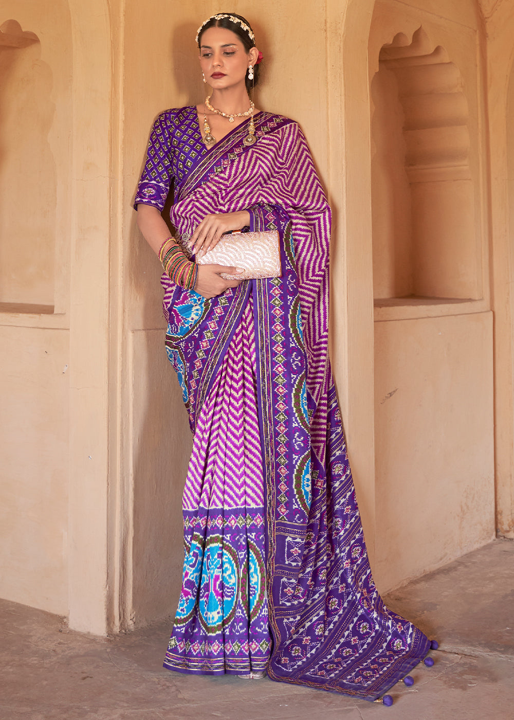 Regal Purple Patola Silk Saree