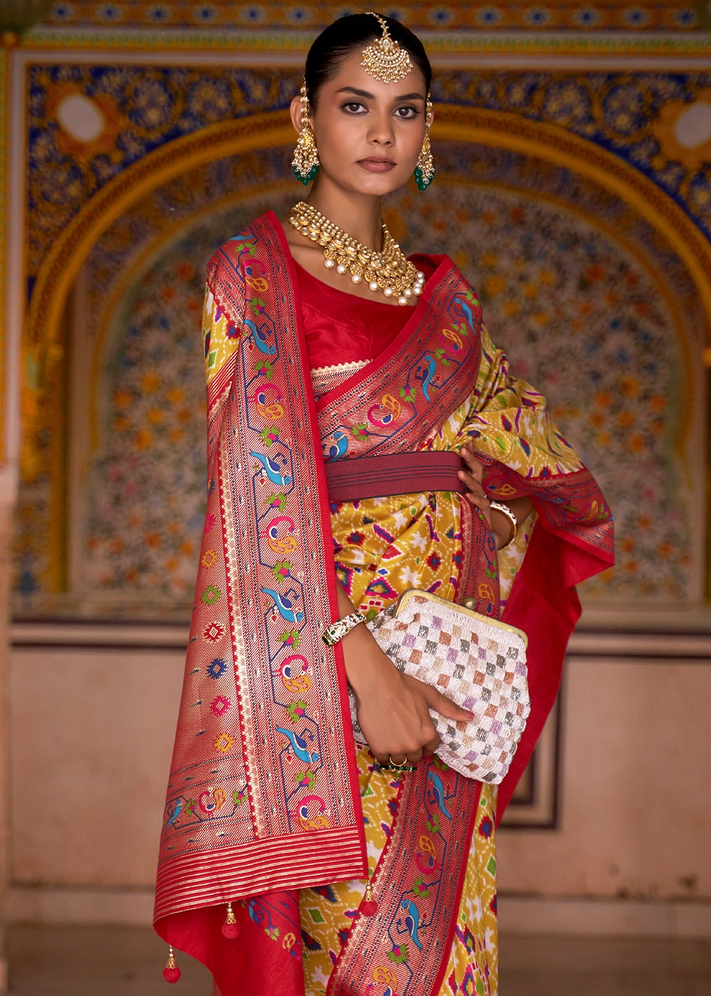 Radiant Yellow Patola Silk Saree - Perfect Blend of Elegance and Tradition