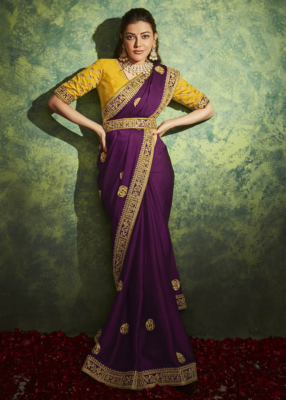 Regal Charm of the Purple Designer Silk Saree