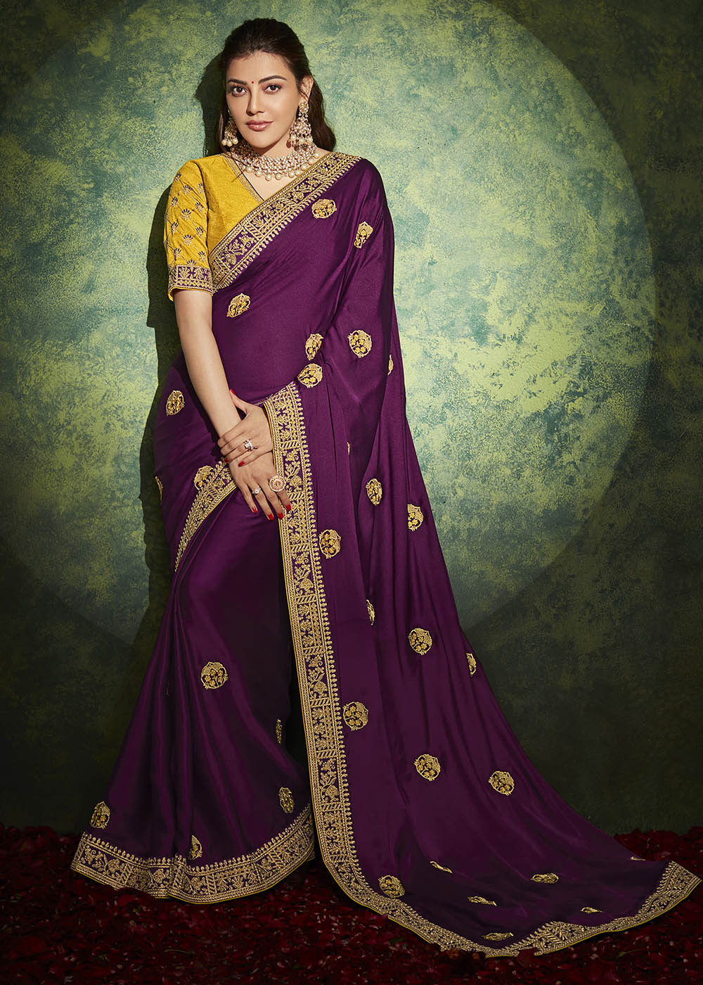 Regal Charm of the Purple Designer Silk Saree