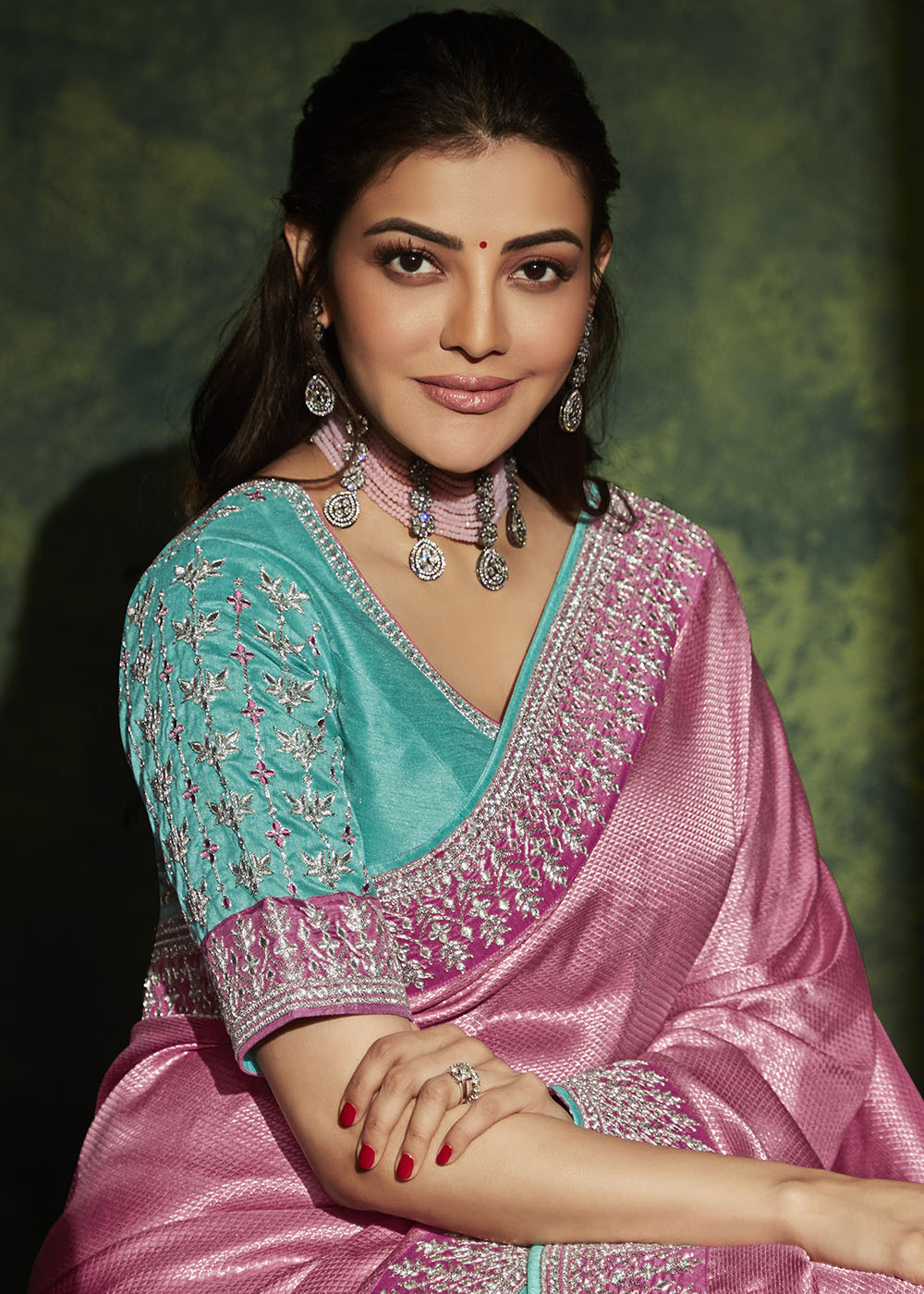 Graceful Elegance of the Pink Designer Silk Saree