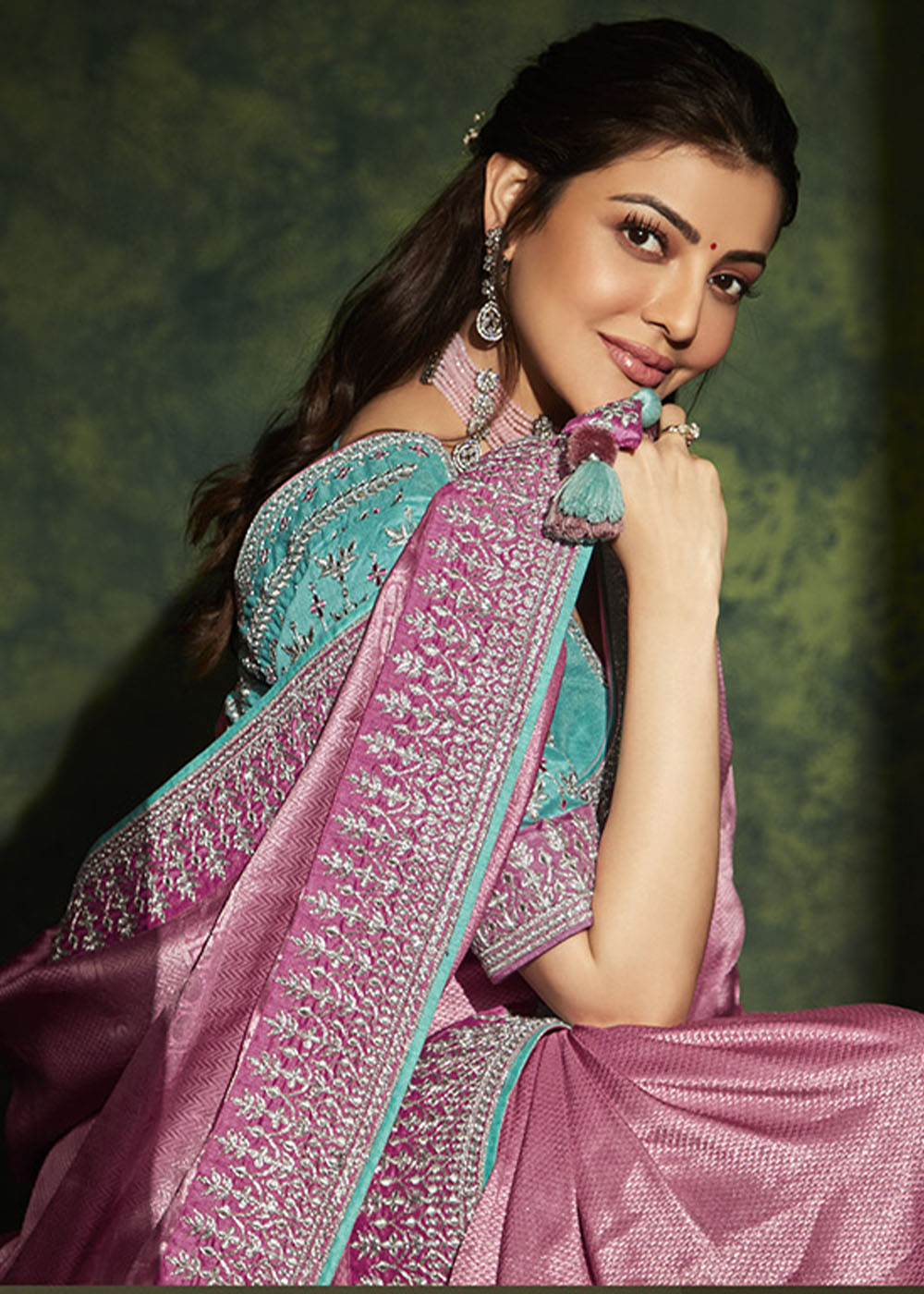 Graceful Elegance of the Pink Designer Silk Saree