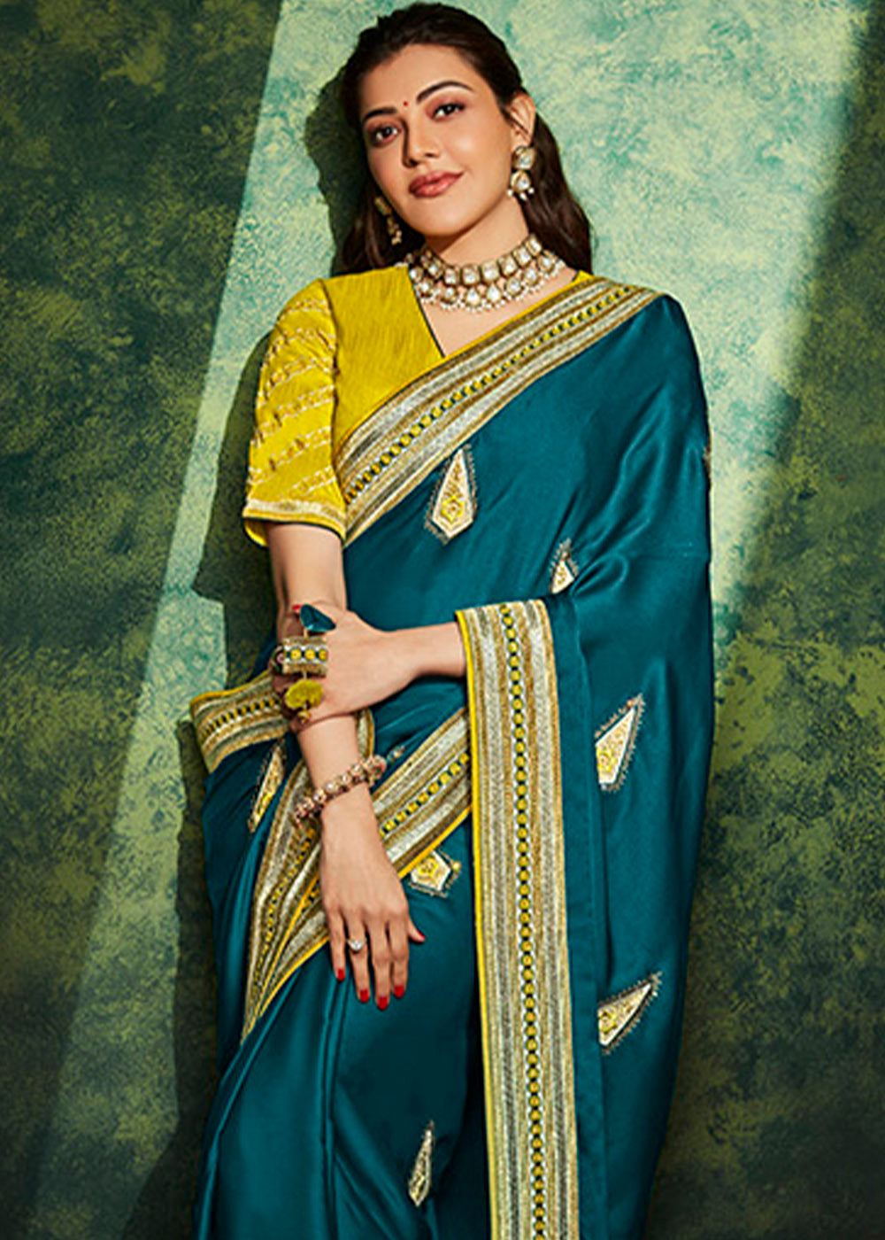 Captivating Serenity of the Blue Designer Silk Saree