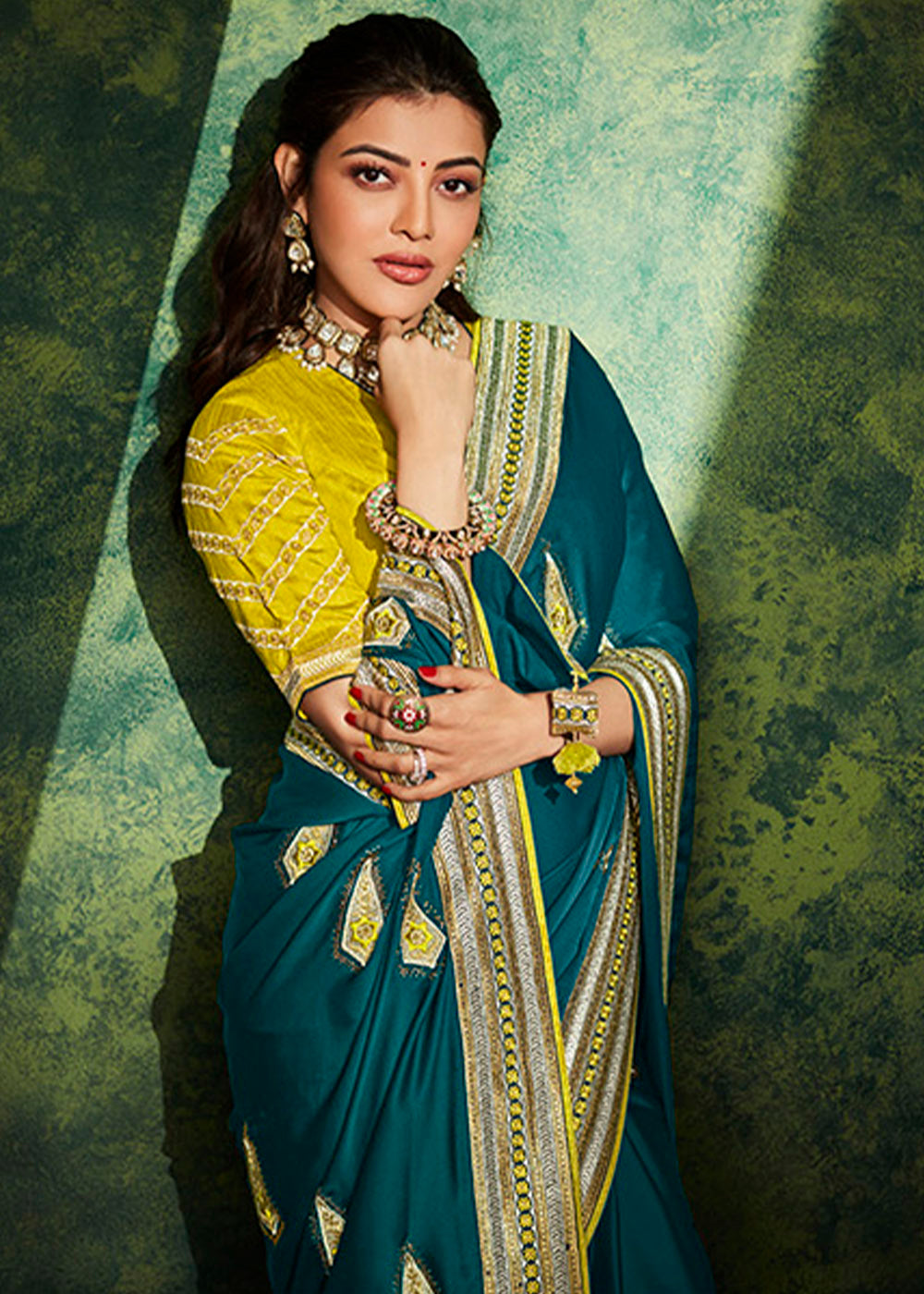 Captivating Serenity of the Blue Designer Silk Saree