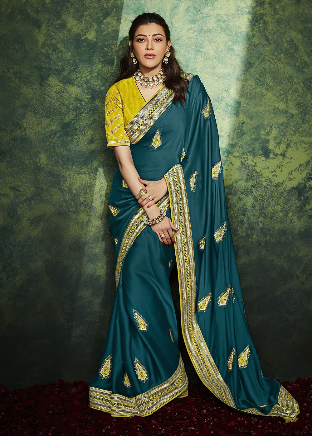 Captivating Serenity of the Blue Designer Silk Saree