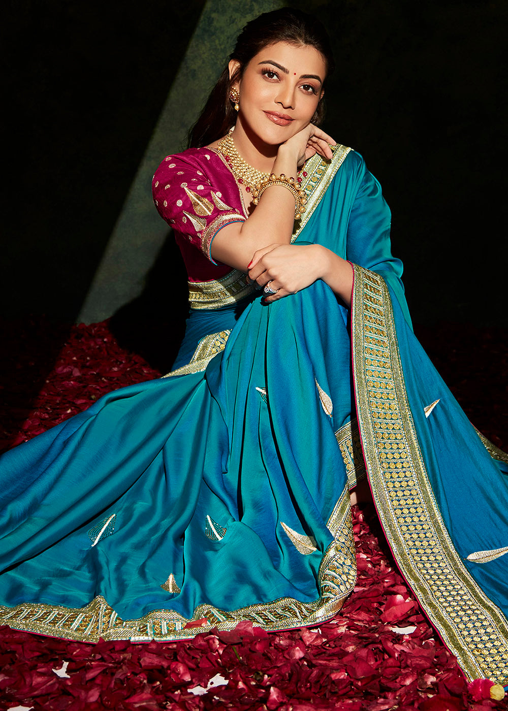 Serenity in Blue: The Designer Silk Saree