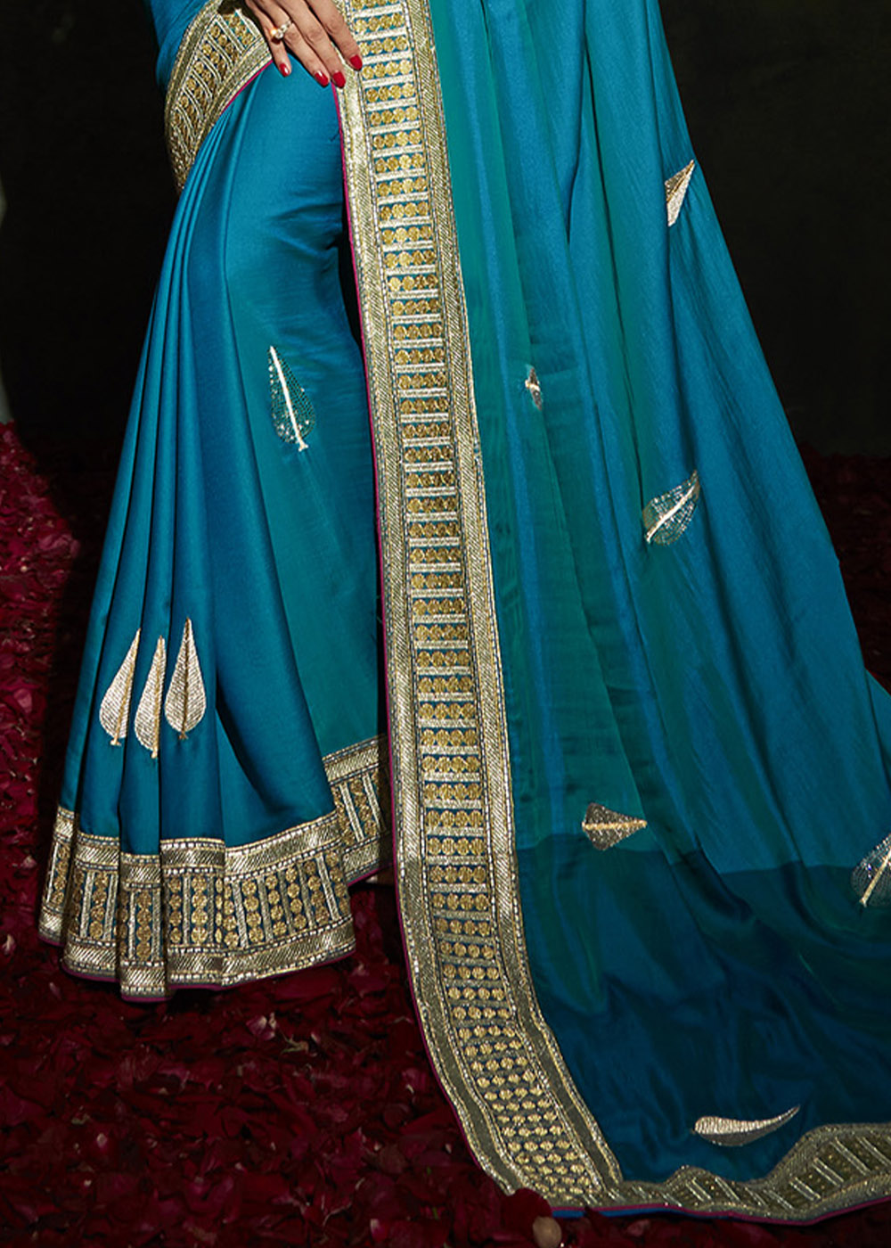 Serenity in Blue: The Designer Silk Saree