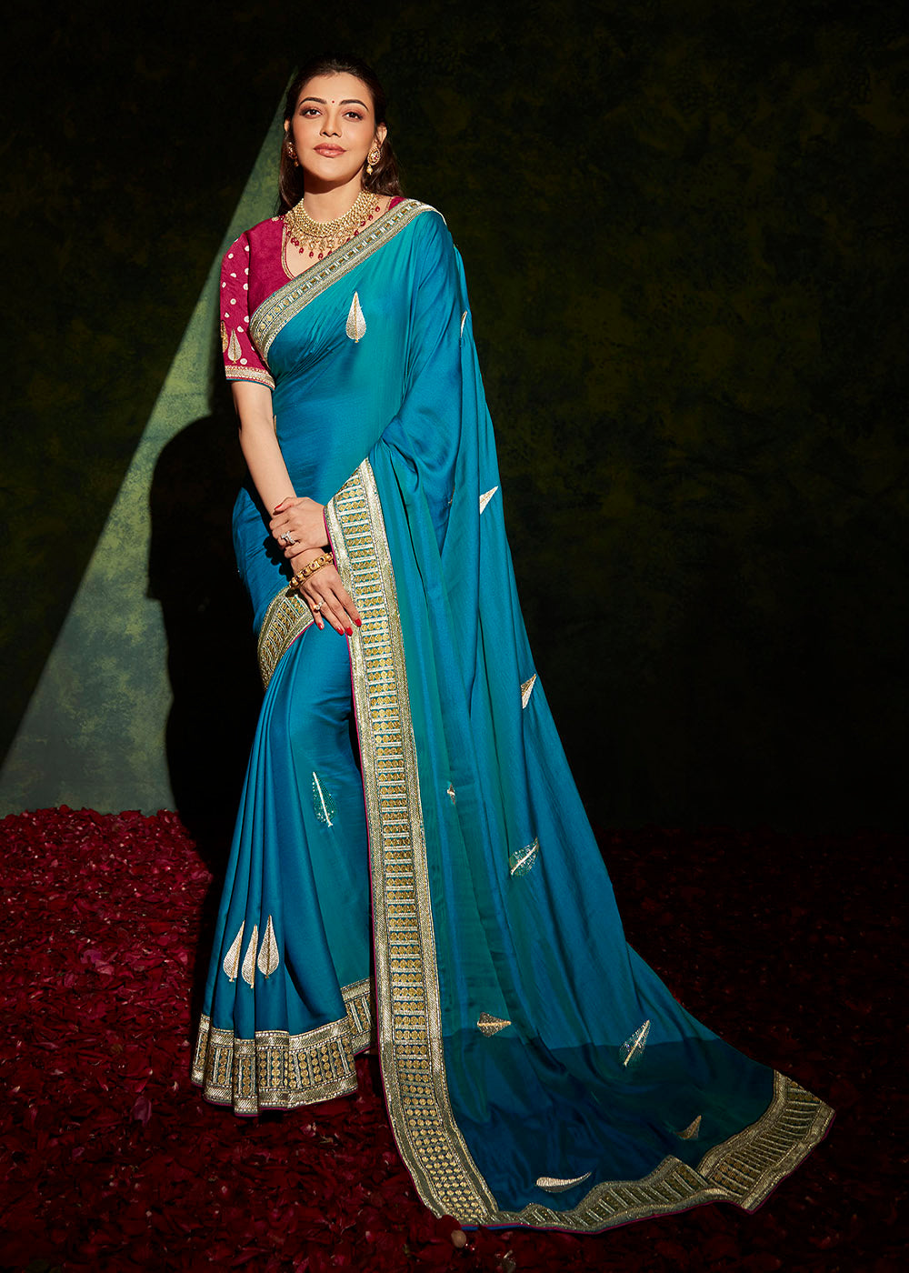 Serenity in Blue: The Designer Silk Saree