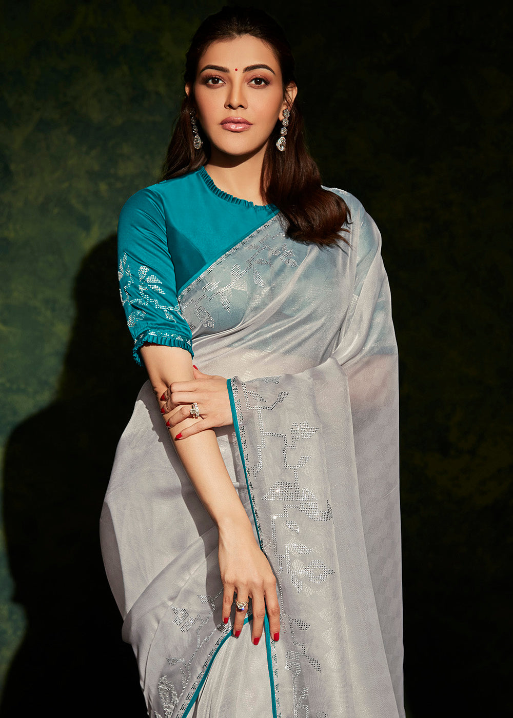 Sophistication and Simplicity of the Grey Designer Silk Saree