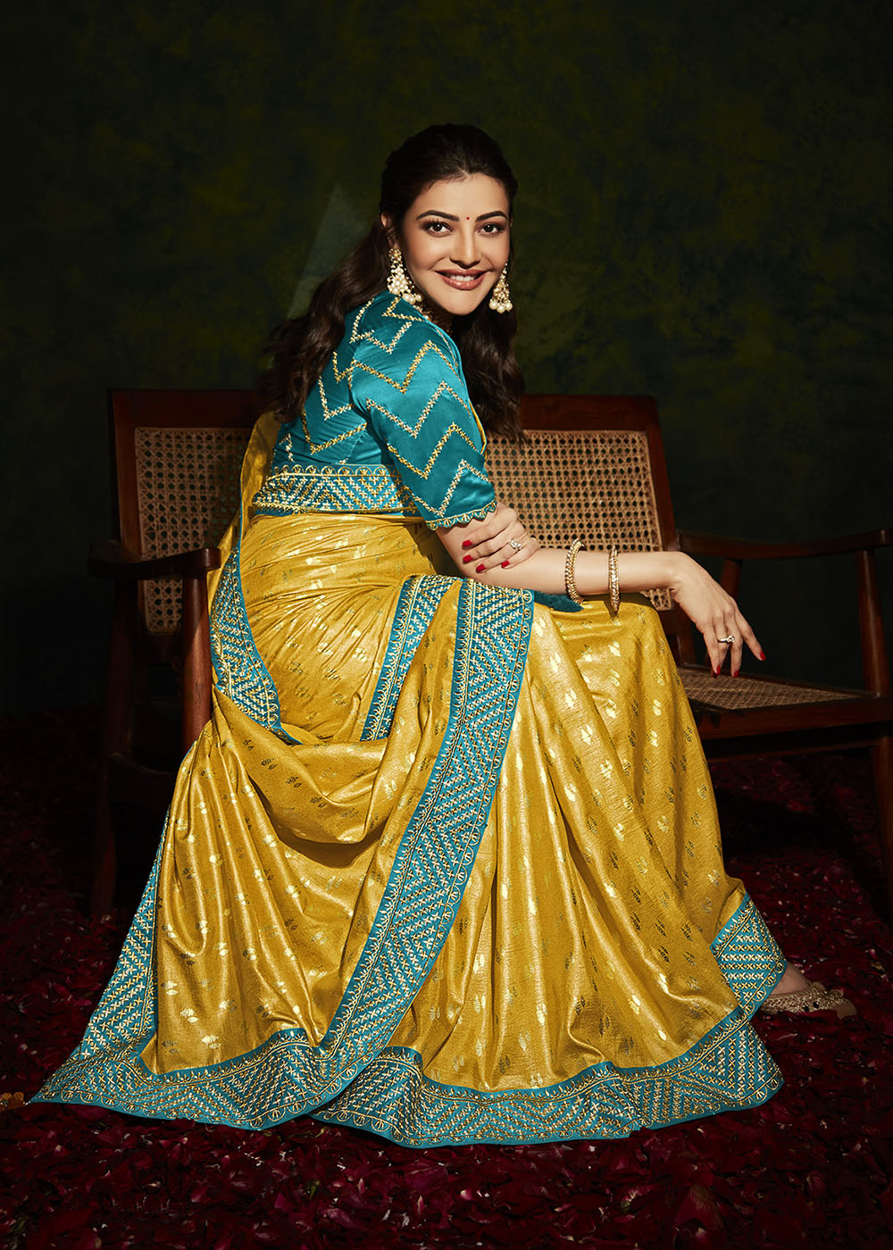 Radiance and Sunshine of the Yellow Designer Silk Saree