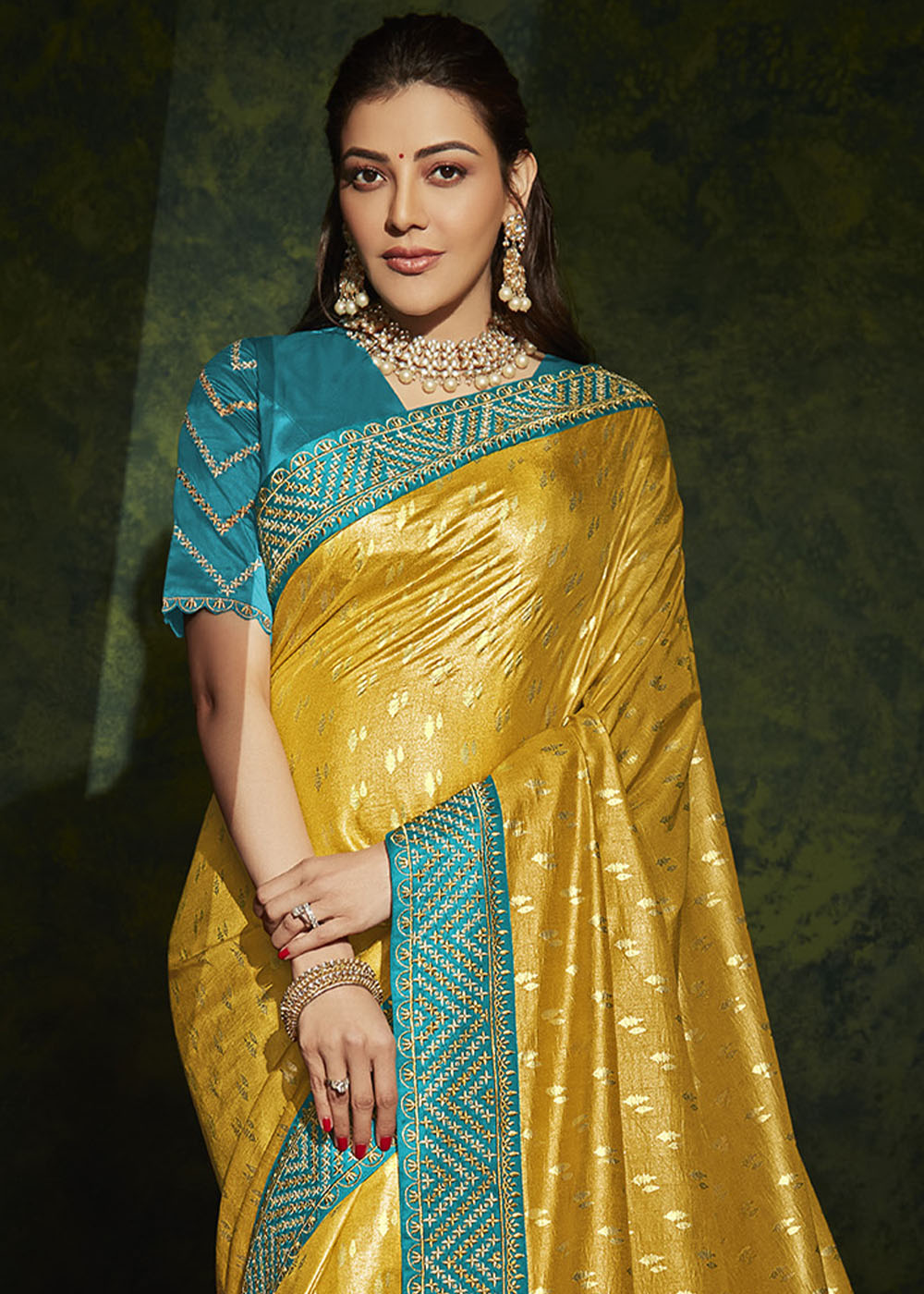 Radiance and Sunshine of the Yellow Designer Silk Saree