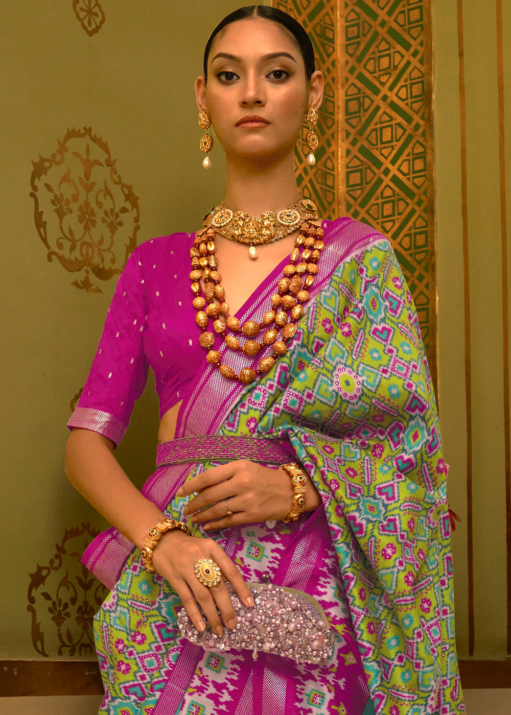 Royal Purple Patola Silk Saree for a Majestic and Rich Look