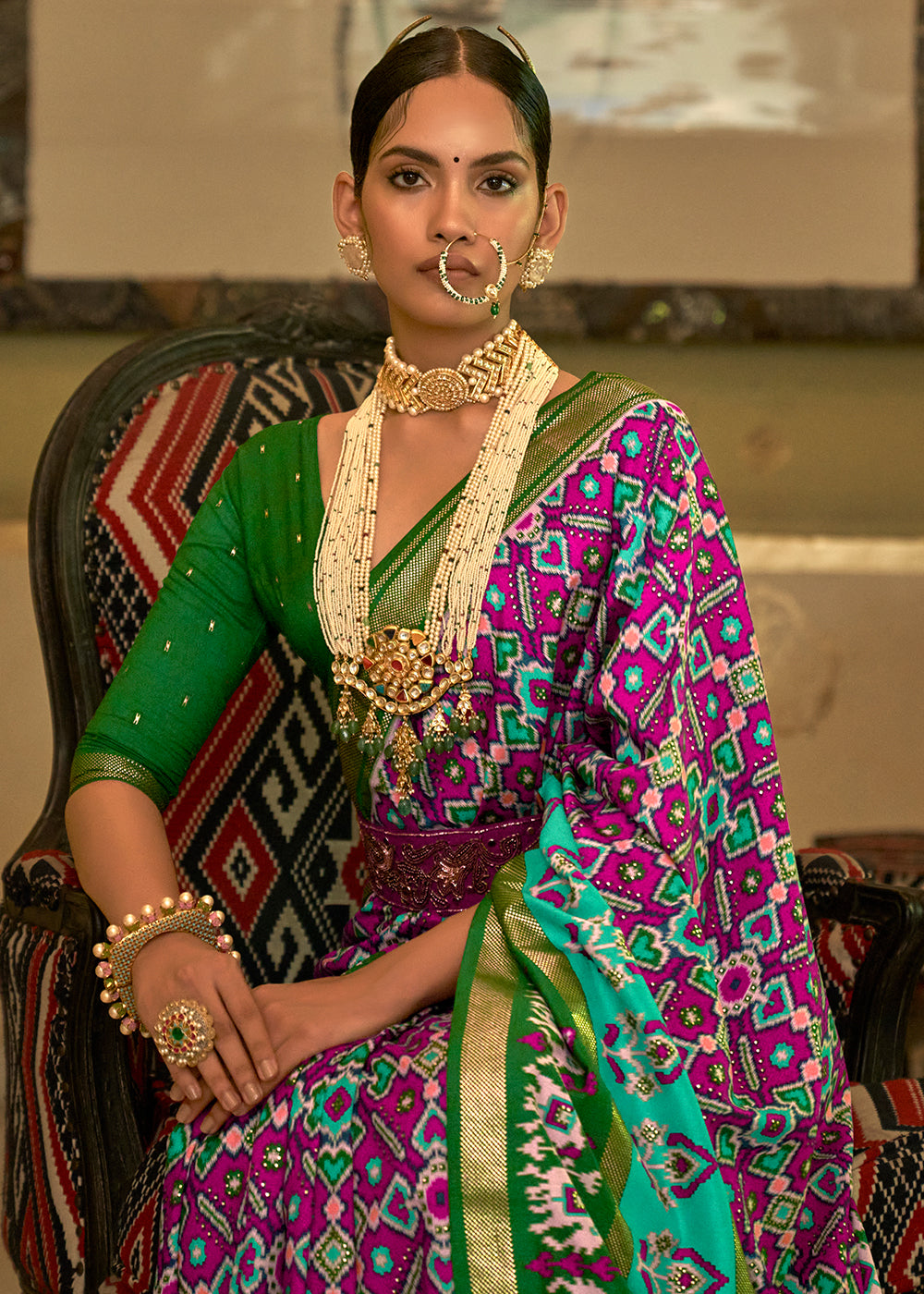 Radiant Beauty  Patola Silk Saree in Berry Purple