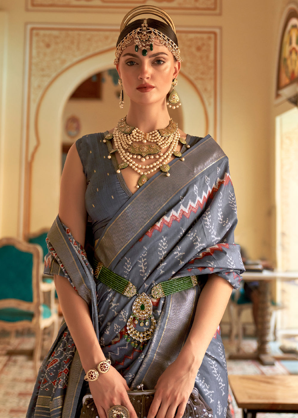 Oceanic Opulence: A Blue Patola Woven Silk Saree Fit for Queens