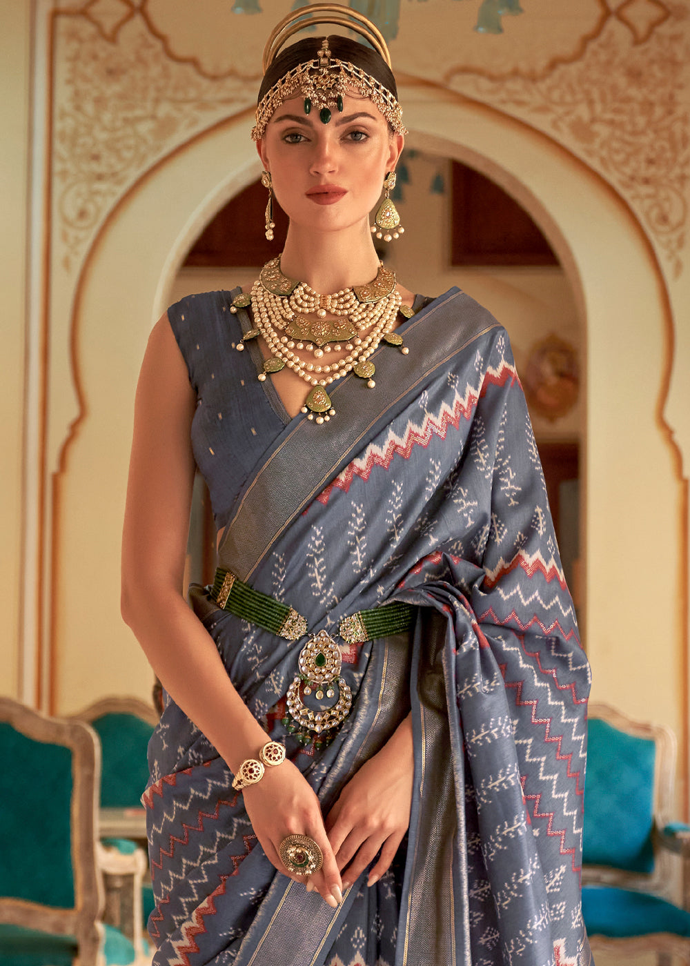 Oceanic Opulence: A Blue Patola Woven Silk Saree Fit for Queens