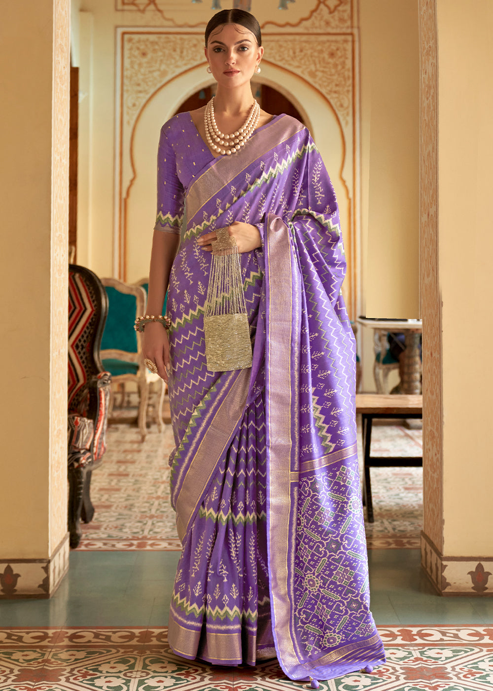 Royal Amethyst: A Purple Patola Woven Silk Saree Fit for Queens