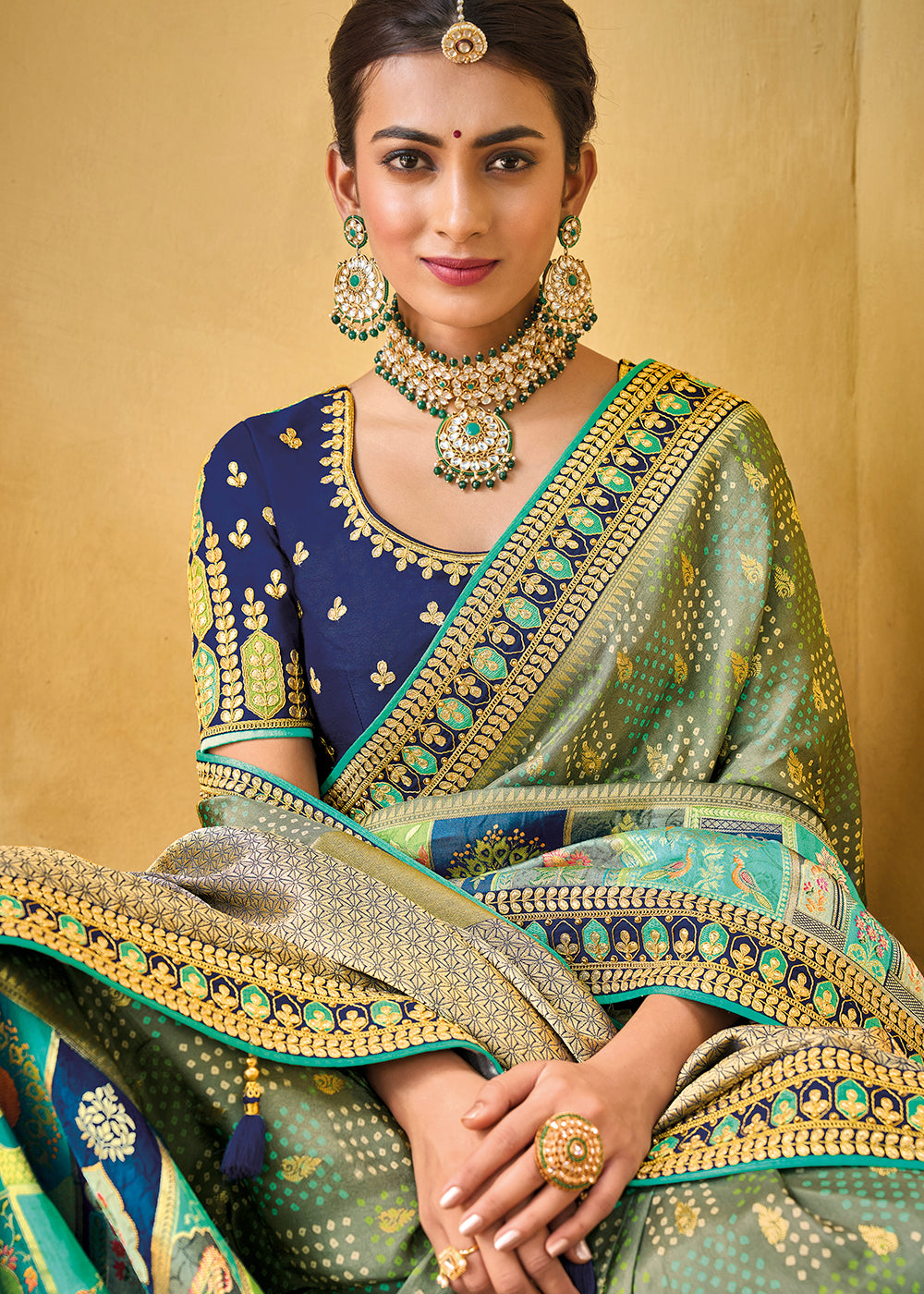 Royal Blue Woven Banarasi Silk Saree with Intricate Embroidery