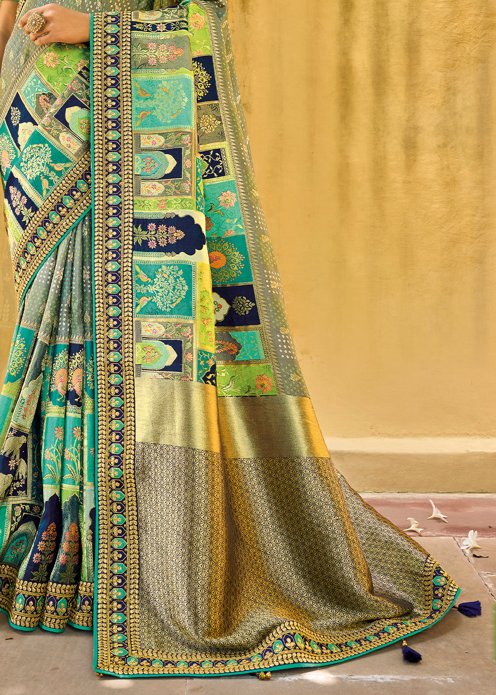 Royal Blue Woven Banarasi Silk Saree with Intricate Embroidery