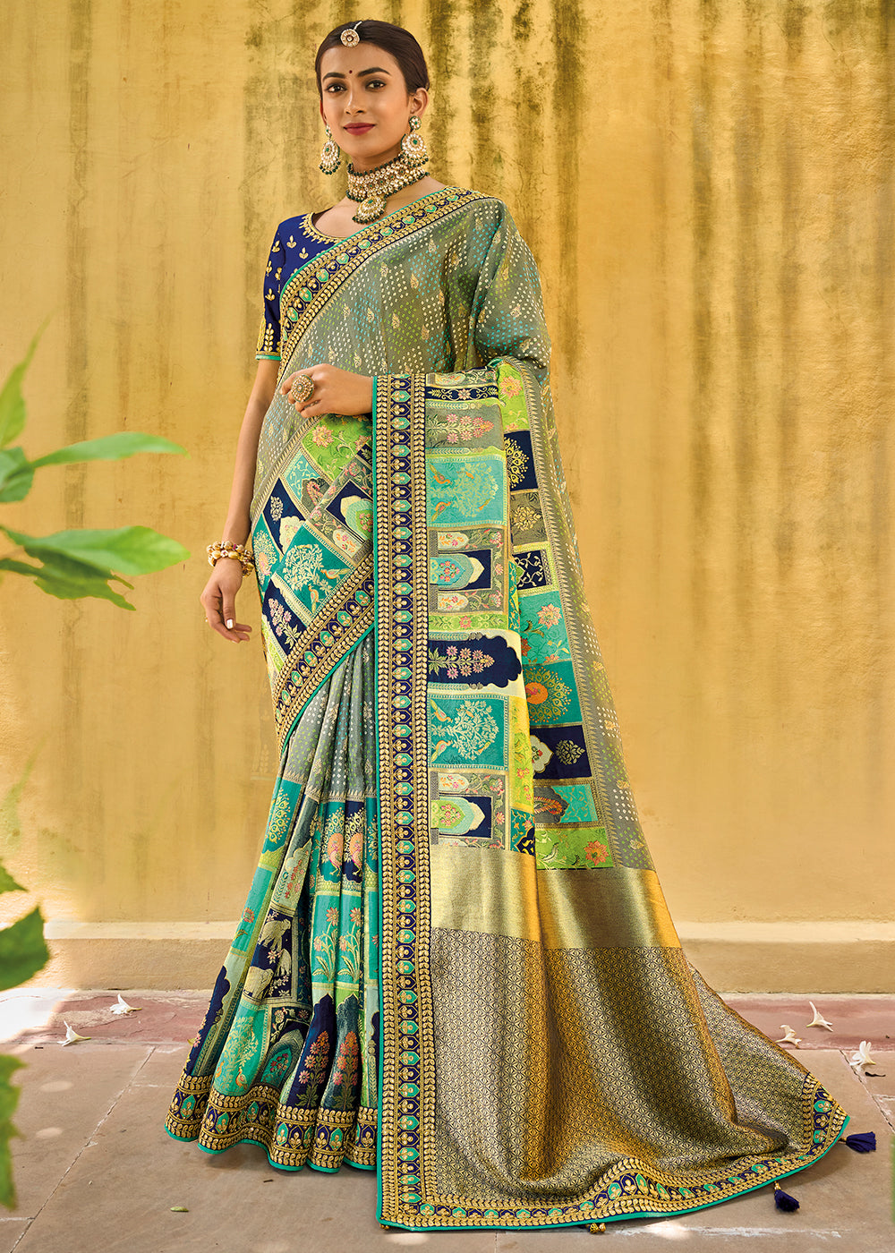 Royal Blue Woven Banarasi Silk Saree with Intricate Embroidery