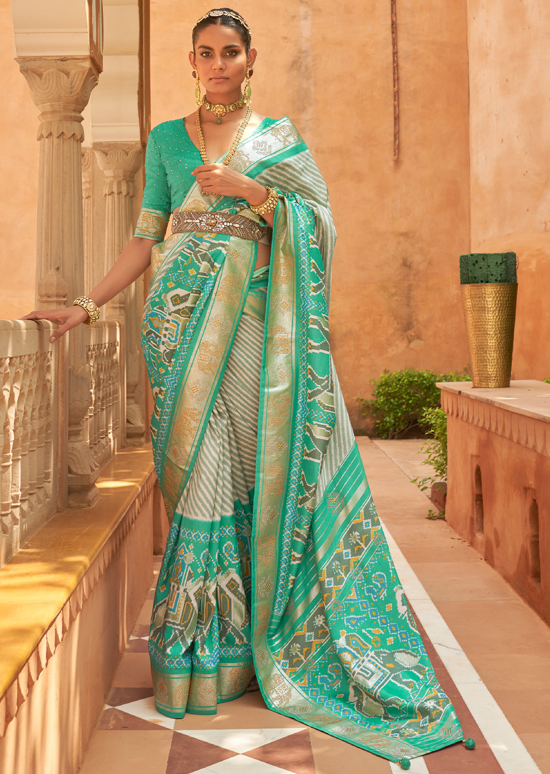 The Timeless Elegance of Green Patola Saree