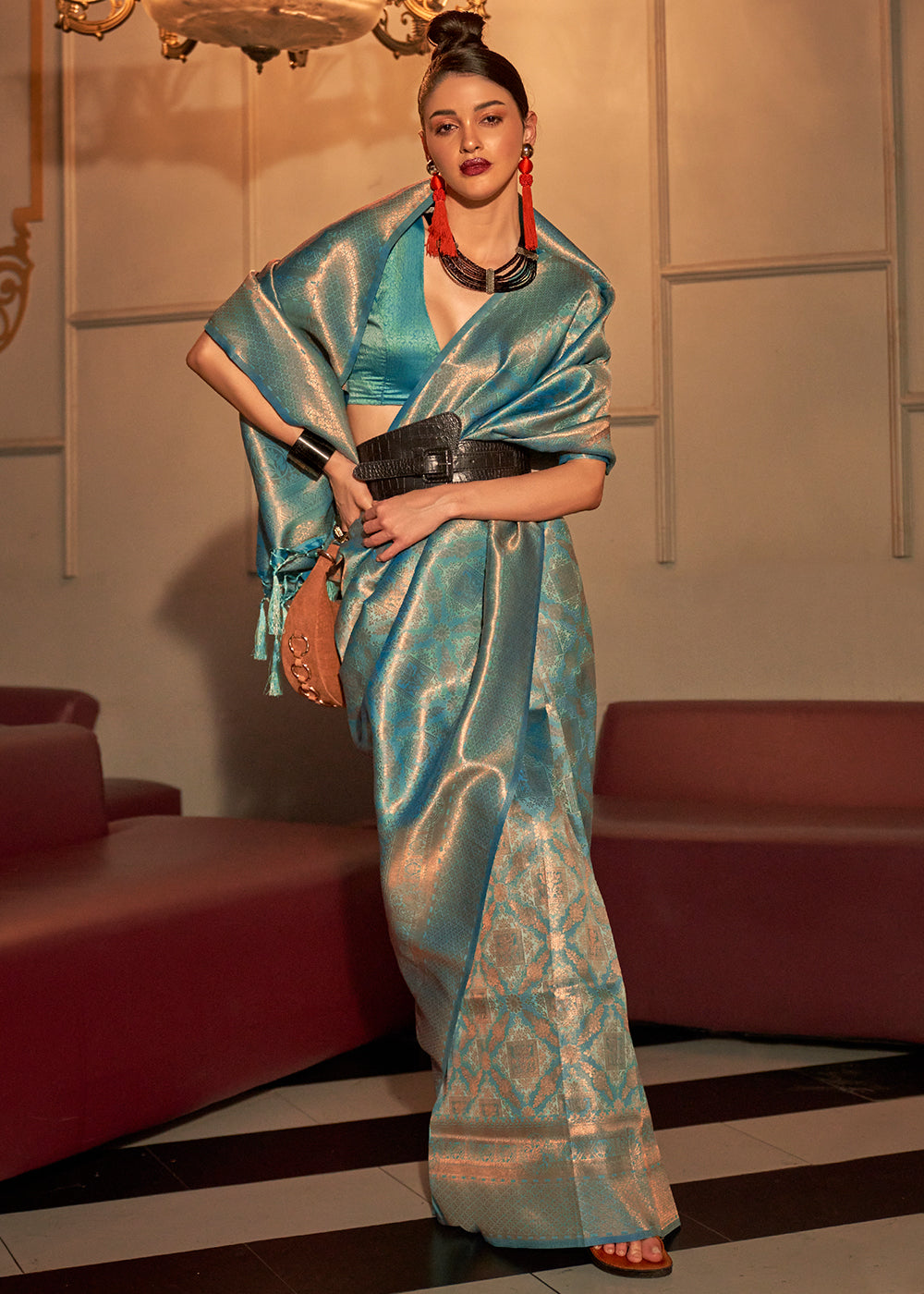 BLUE ROYAL KANJIVARAM SILK SAREE