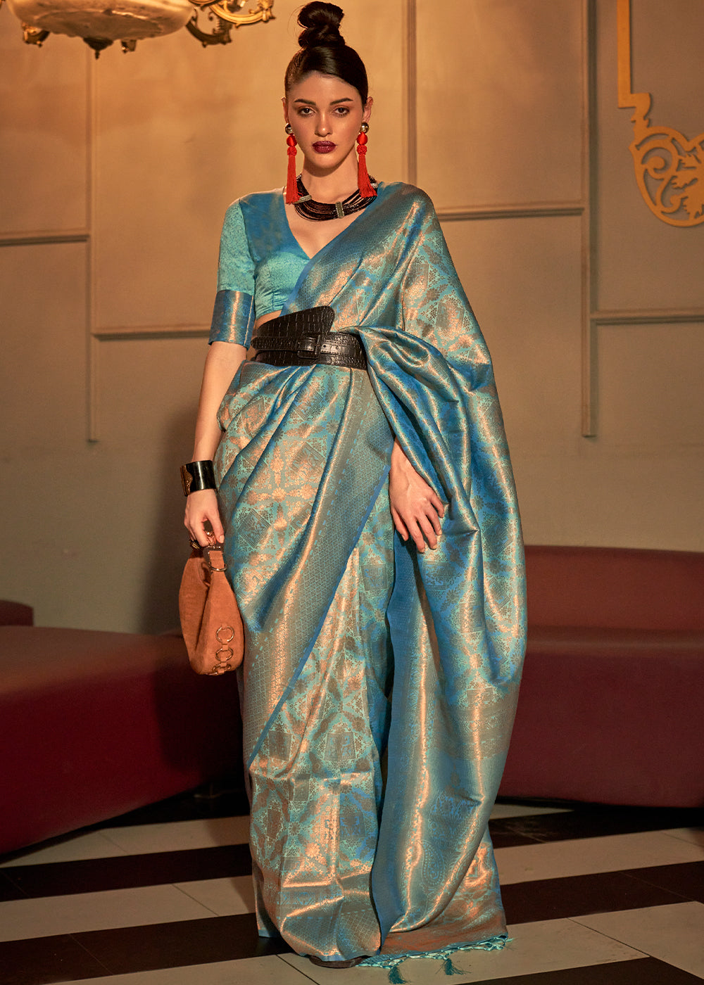 BLUE ROYAL KANJIVARAM SILK SAREE