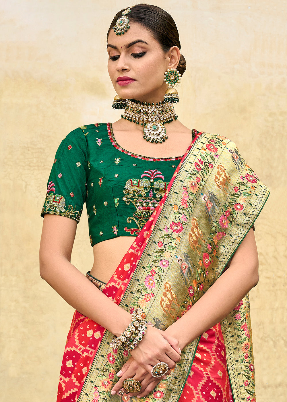 Elegant Red Raw Silk Saree for Timeless Charm