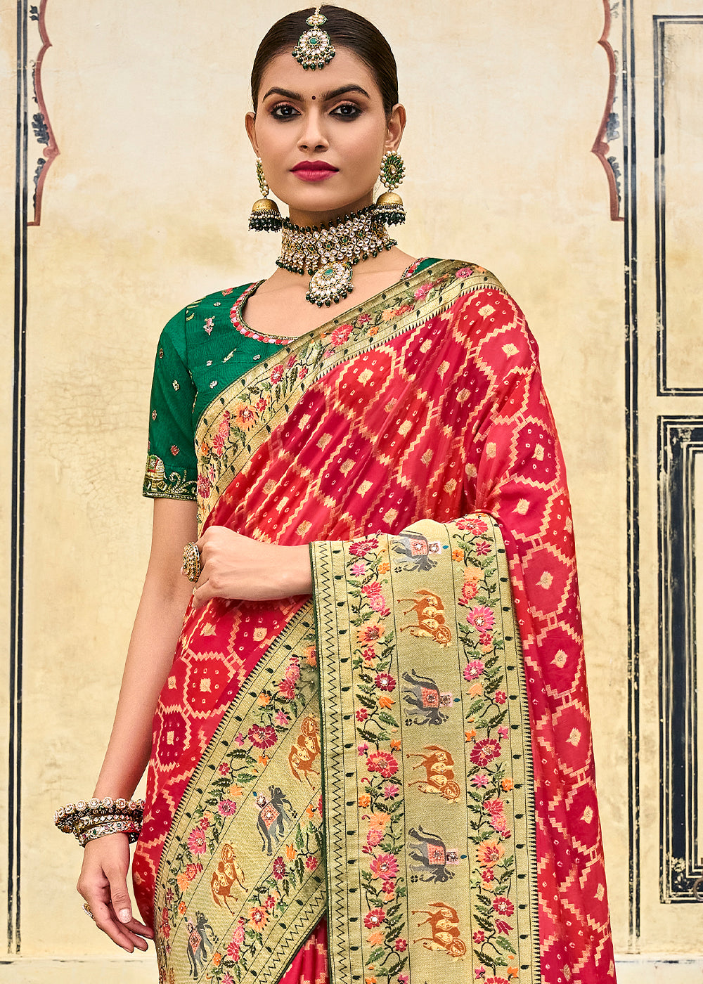 Elegant Red Raw Silk Saree for Timeless Charm