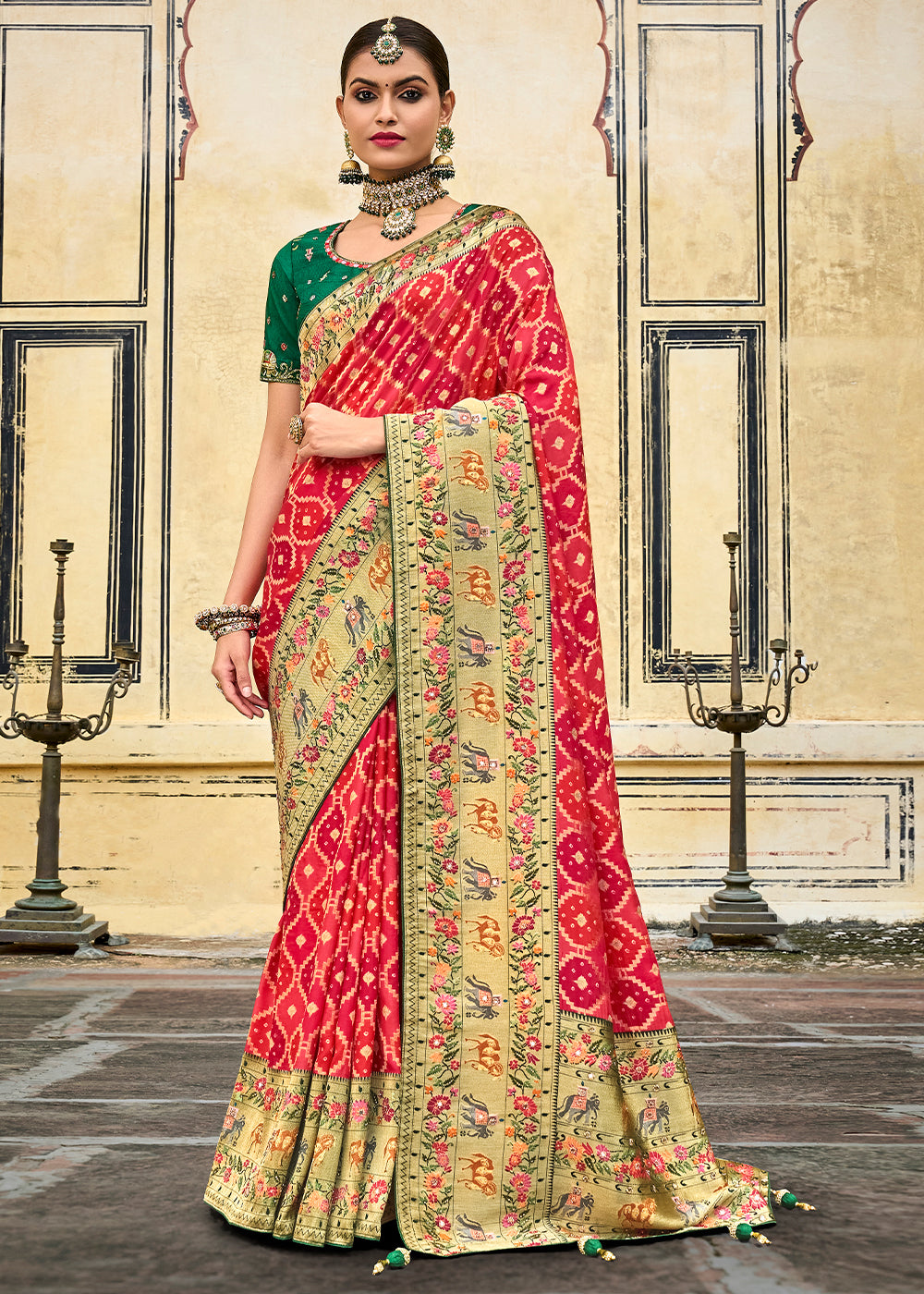 Elegant Red Raw Silk Saree for Timeless Charm