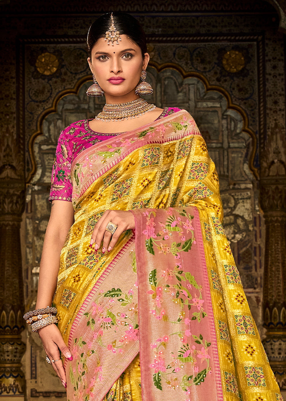 Radiant Yellow Raw Silk Saree for Effortless Style