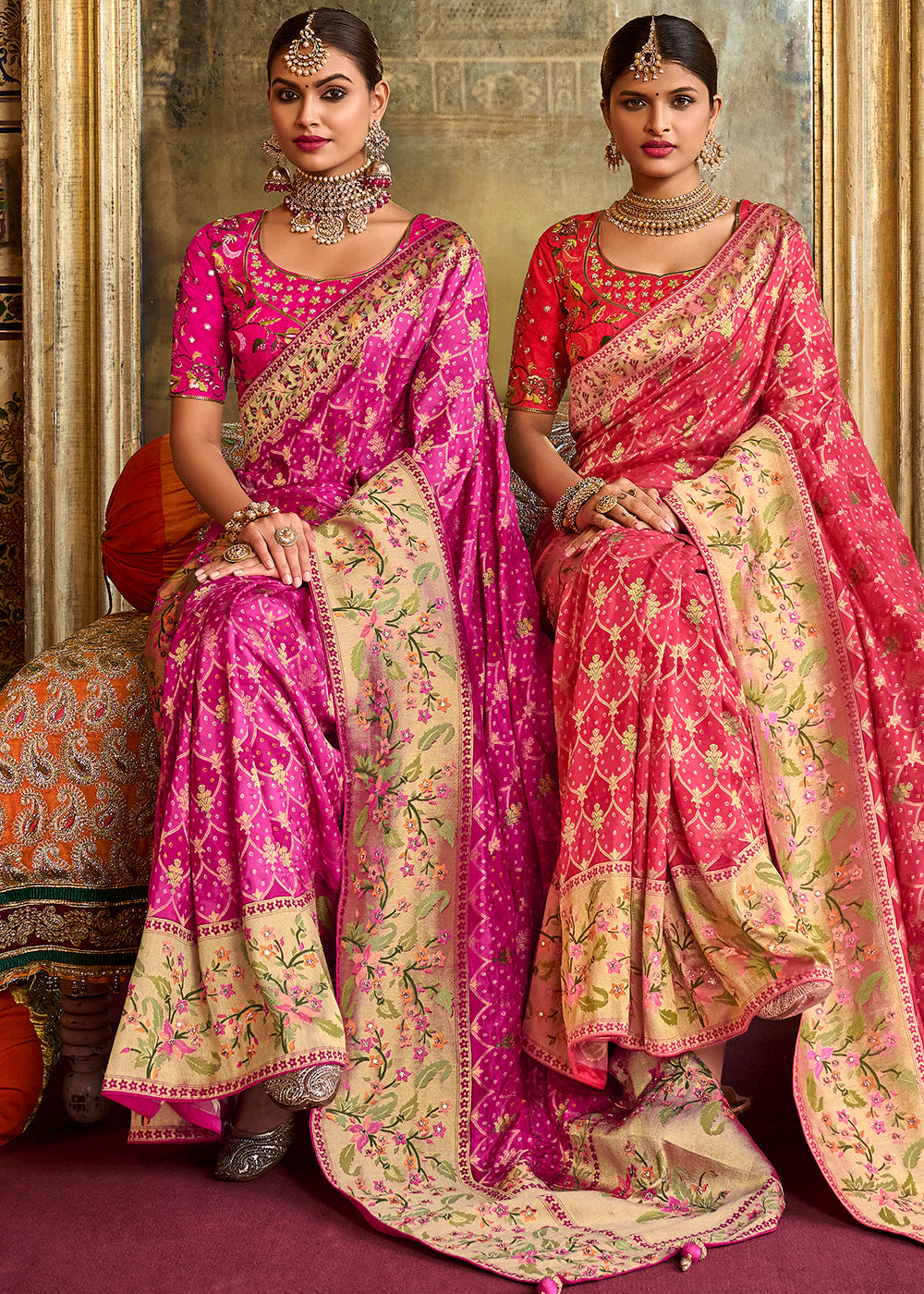 Graceful Pink Raw Silk Saree for Feminine Sophistication