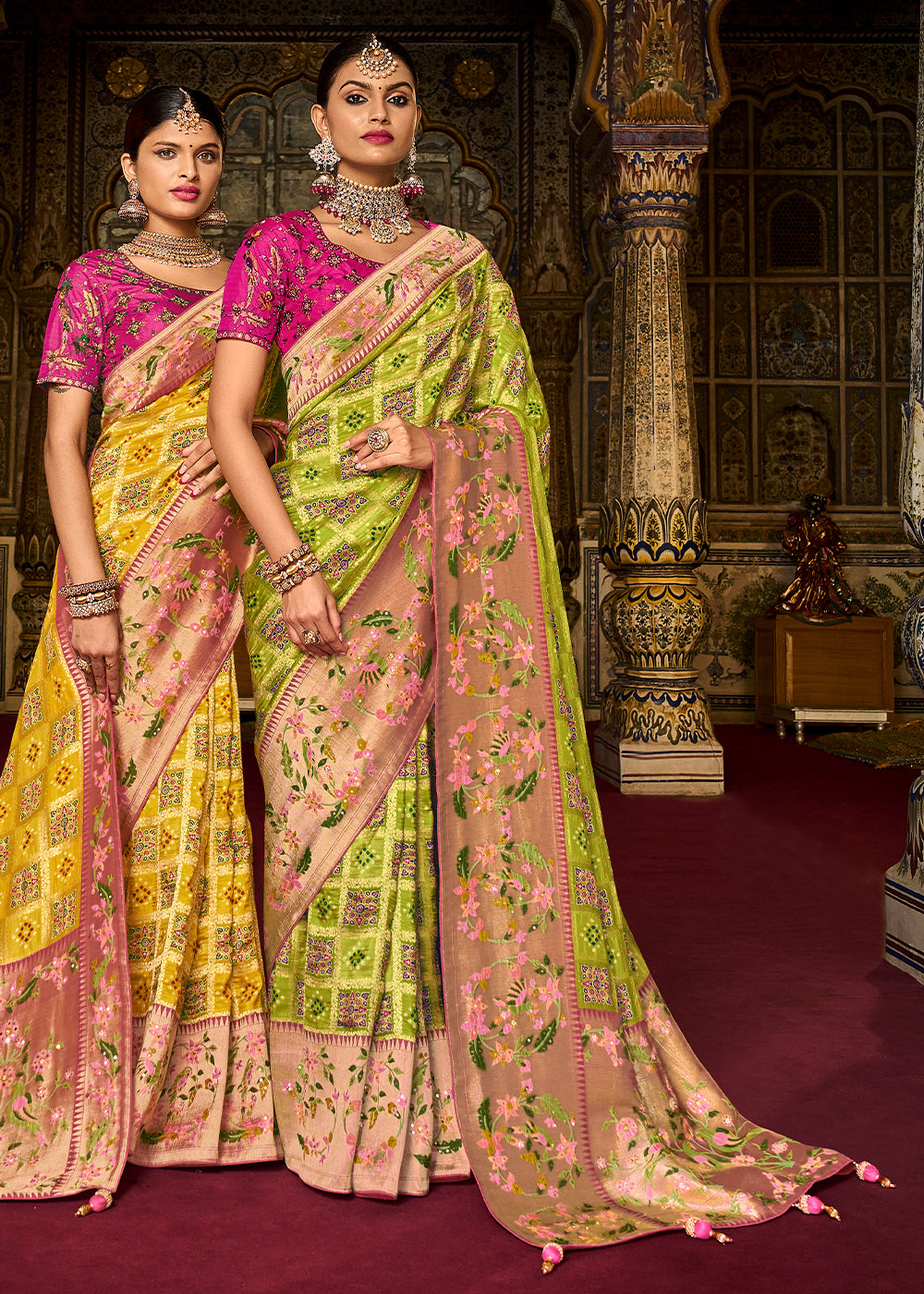 Elegant Green Raw Silk Saree for Graceful Charm