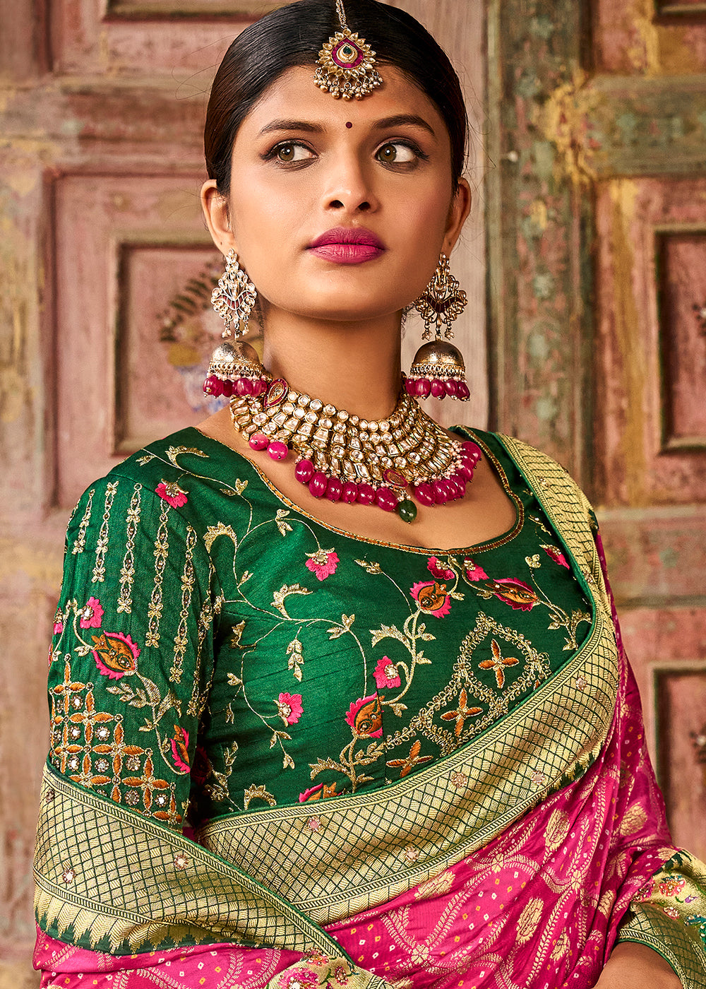 Radiant Pink Raw Silk Saree for Feminine Glamour